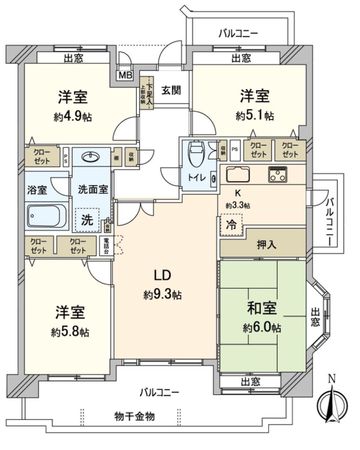 岩倉スカイマンション 間取図(平面図) 岩倉スカイマンション 間取図(平面図)