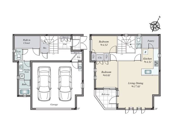 目黒区上目黒五丁目戸建 間取図(平面図) 目黒区上目黒五丁目戸建 間取図(平面図)