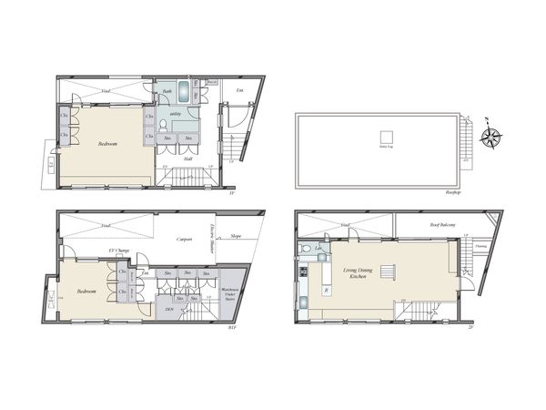 渋谷区富ヶ谷2丁目 戸建 間取図(平面図) 渋谷区富ヶ谷2丁目 戸建 間取図(平面図)