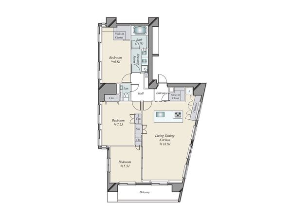 ブランズ赤坂 間取図(平面図)