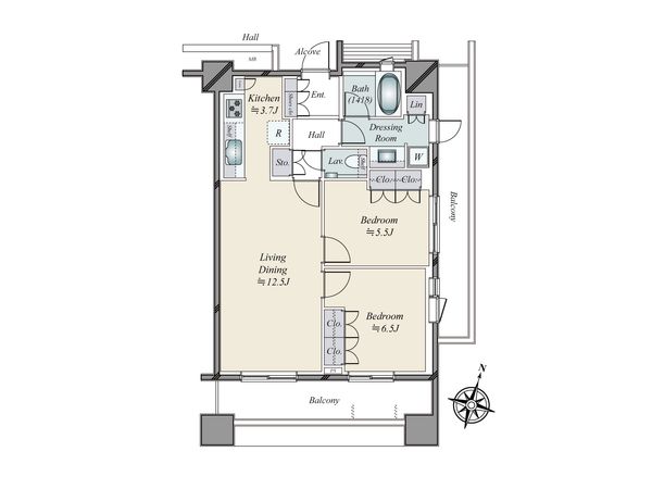 テラス渋谷美竹 間取図(平面図) テラス渋谷美竹 間取図(平面図)