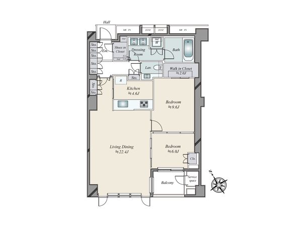プラウド六本木 間取図(平面図)