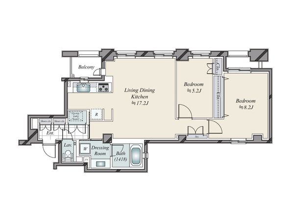 カトルズ代官山 間取図(平面図) カトルズ代官山 間取図(平面図)
