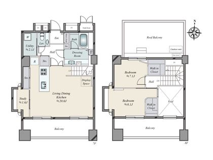 白金タワー テラス棟 間取図(平面図)