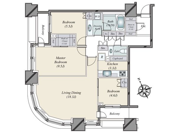 パークコート虎ノ門愛宕タワー 間取図(平面図)