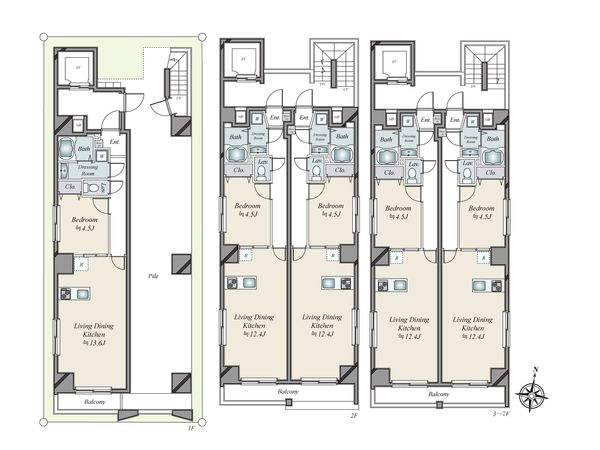 Canal Court Kiba 間取図(平面図)
