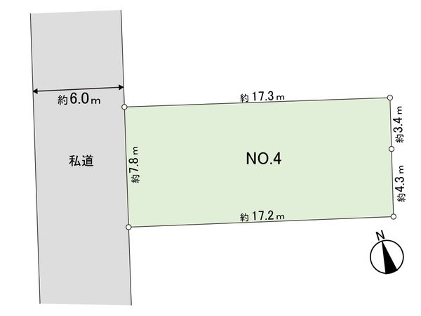 黒川郡大和町吉岡字西原 土地№4 区画図