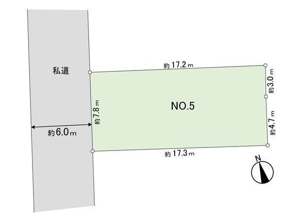 黒川郡大和町吉岡字西原 土地№5 区画図
