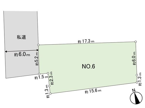 黒川郡大和町吉岡字西原 土地№6 区画図