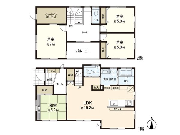 石巻市駅前北通り2丁目 戸建 間取図(平面図) 石巻市駅前北通り2丁目 戸建 間取図(平面図)