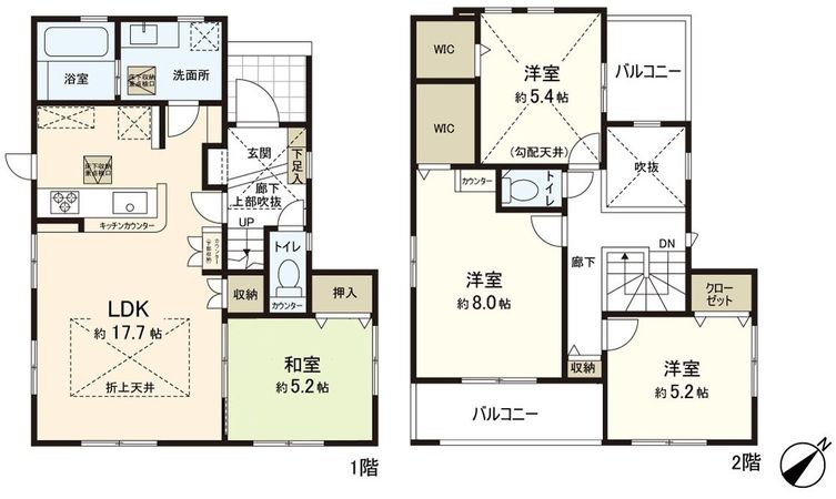 向陽台5丁目 新築戸建 間取図(平面図) 向陽台5丁目 新築戸建 間取図(平面図)