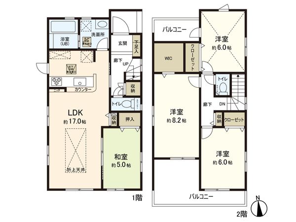 将監2丁目 新築戸建て 間取図(平面図) 将監2丁目 新築戸建て 間取図(平面図)
