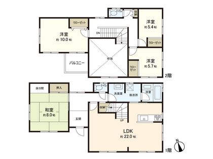杜乃橋1丁目 戸建 間取図(平面図)