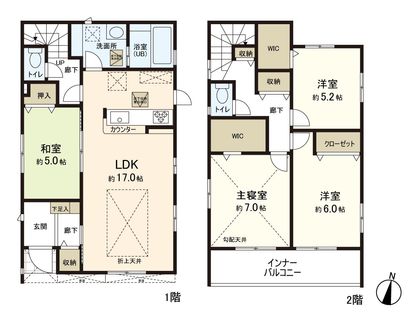 旭ケ丘四丁目 新築戸建 1号棟 間取図(平面図)