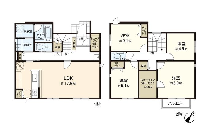 朝日2丁目 戸建 間取図(平面図)