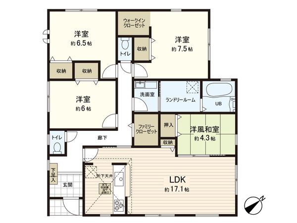 富谷市日吉台2丁目 新築戸建 間取図(平面図)