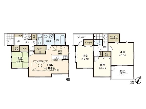 富谷市あけの平3丁目 新築戸建 間取図(平面図)