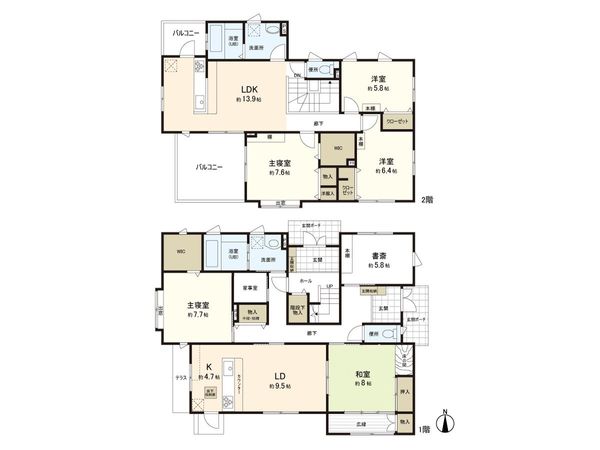 成田8丁目 戸建 間取図(平面図)