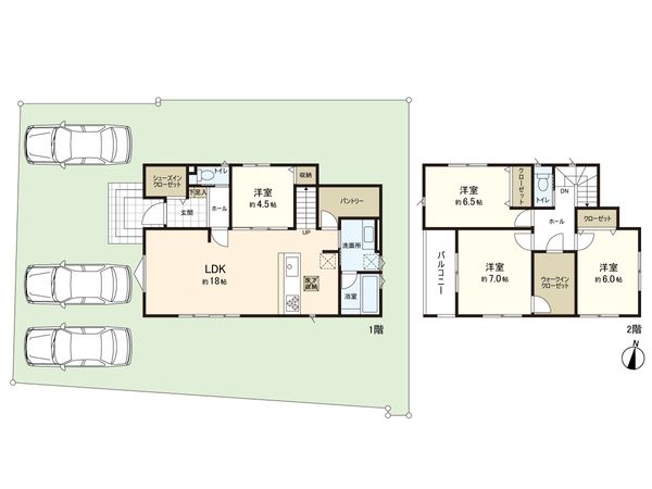 角五郎1丁目 新築戸建 間取図(平面図) 間取図(平面図)