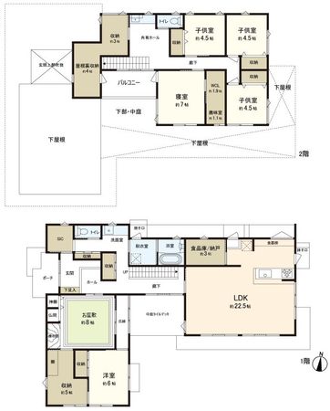 将監殿3丁目 戸建 間取図(平面図)