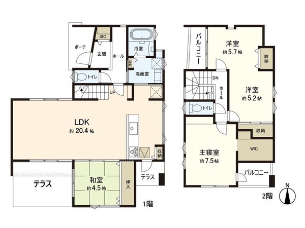 名取市相互台東1丁目 戸建 間取図(平面図) 名取市相互台東1丁目 戸建 間取図(平面図)
