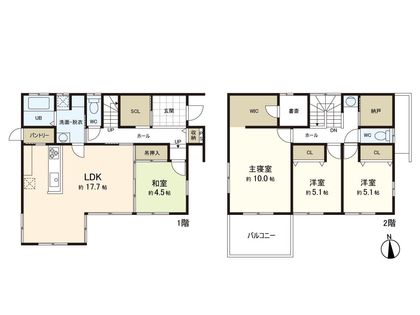 杜乃橋1丁目 戸建 間取図(平面図) 間取図(平面図)