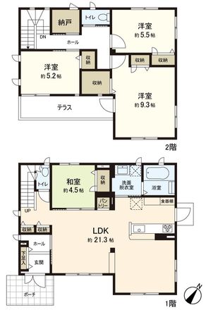 富谷市富ケ丘3丁目 戸建 間取図(平面図) 富谷市富ケ丘3丁目 戸建 間取図(平面図)