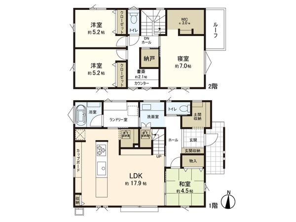 戸建 大和町小野字漆海道 間取図(平面図)