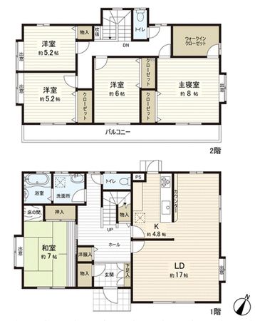 富谷市明石台6丁目 戸建 間取図(平面図) 富谷市明石台6丁目 戸建 間取図(平面図)