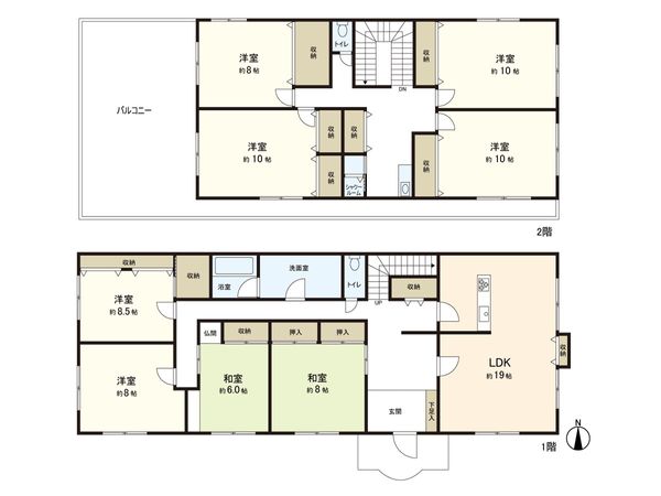 松陵1丁目 戸建 間取図(平面図) 松陵1丁目 戸建 間取図(平面図)
