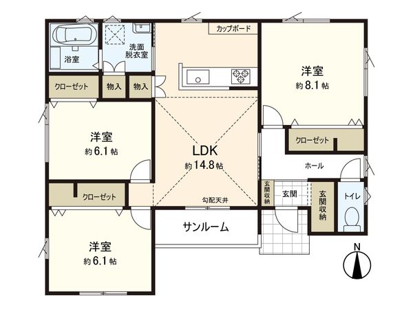 大衡村ときわ台南 戸建 間取図(平面図) 大衡村ときわ台南 戸建 間取図(平面図)
