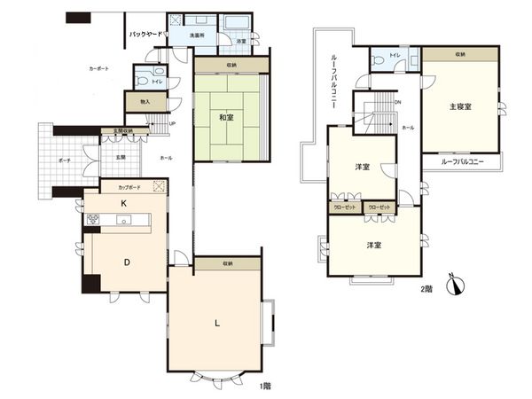 桂2丁目 戸建 間取図(平面図) 桂2丁目 戸建 間取図(平面図)