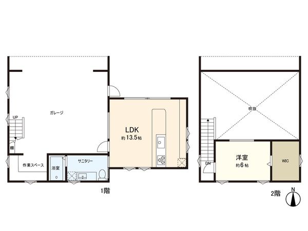 大和町杜の丘1丁目 ガレージハウス 間取図(平面図) 大和町杜の丘1丁目 ガレージハウス 間取図(平面図)