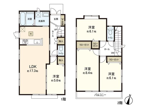 山の寺2丁目 戸建 間取図(平面図) 間取図(平面図)