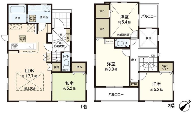 向陽台5丁目 新築戸建 間取図(平面図) 向陽台5丁目 新築戸建 間取図(平面図)