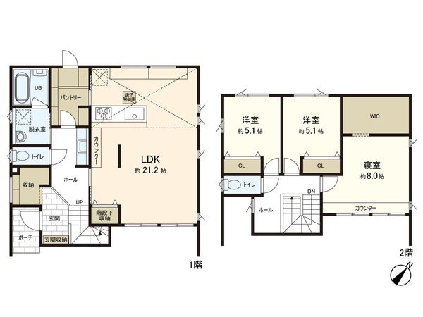 大和町小野字漆海道 戸建 間取図(平面図)