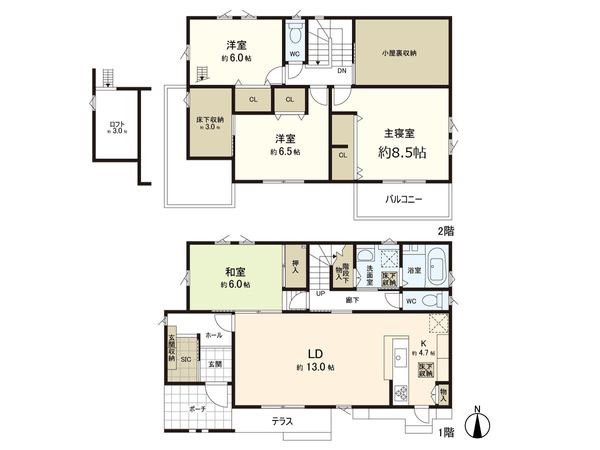 成田1丁目 戸建 間取図(平面図) 間取図(平面図)