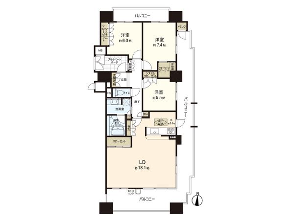 グローリオ岩切セントラルアベニュー 間取図(平面図)