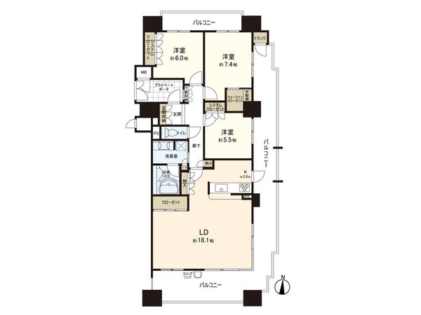 グローリオ岩切セントラルアベニュー 間取図(平面図)
