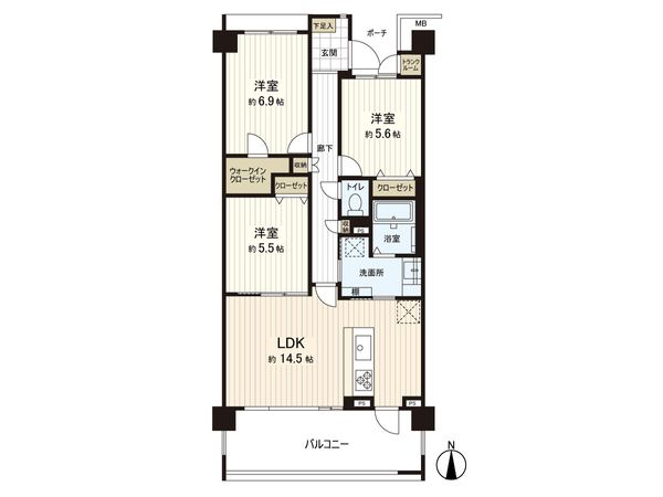 パークハウス高森ヒルズ エアーズコート 間取図(平面図) 間取図(平面図)
