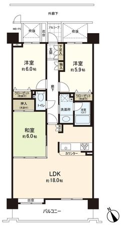 ライオンズガーデン泉中央 間取図(平面図)