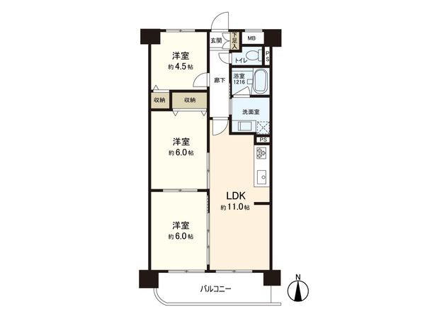 朝日プラザ八乙女ロイヤルクレスト 間取図(平面図) 間取図(平面図)