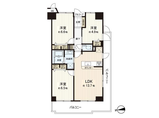 グリーンキャピタル長町Ⅱ 間取図(平面図)