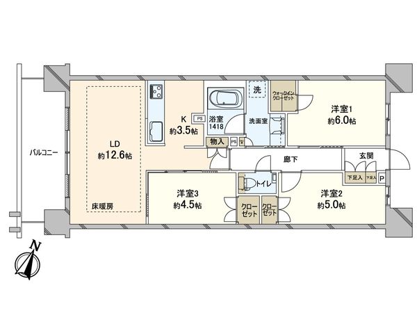 プラウドタワー本町二丁目 間取図(平面図) プラウドタワー本町二丁目 間取図(平面図)