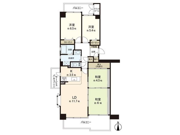 多賀城ロジュマン D棟 間取図(平面図) 多賀城ロジュマン D棟 間取図(平面図)