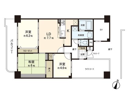 シーアイマンション八乙女 間取図(平面図)