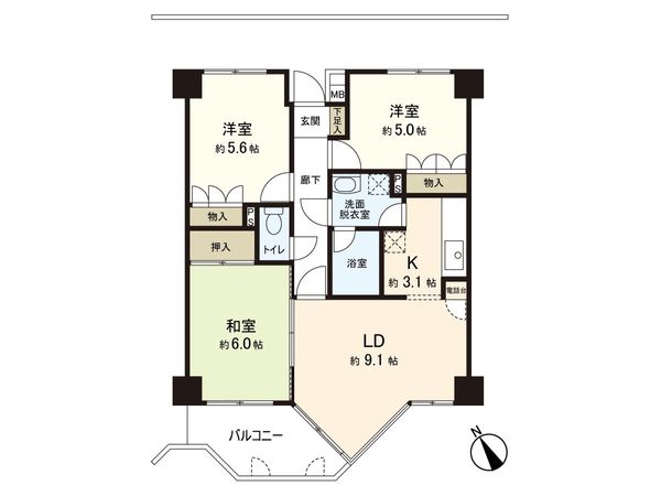 グリーンキャピタル岩切 間取図(平面図) グリーンキャピタル岩切 間取図(平面図)
