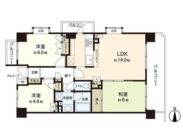 泉中央パークホームズ 間取図(平面図)