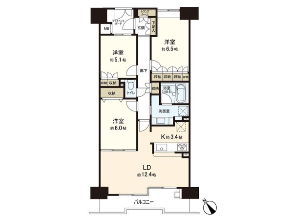 グローリオ八乙女中央 間取図(平面図) グローリオ八乙女中央 間取図(平面図)