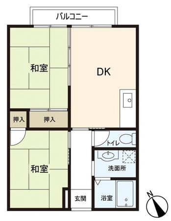 栗原市若柳字川北東若柳 アパート 間取図(平面図) 栗原市若柳字川北東若柳 アパート 間取図(平面図)